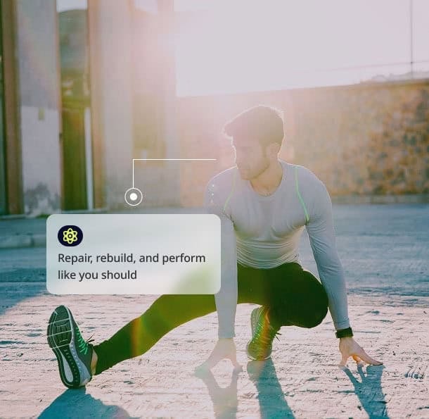 man stretching outdoors repair rebuild performance fitness